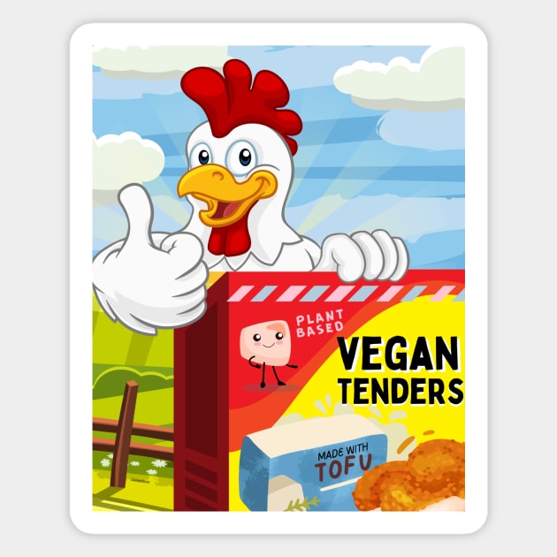 Vegan Tenders - Funny Plant Based Tofu Loving Chicken Magnet by JAHudson